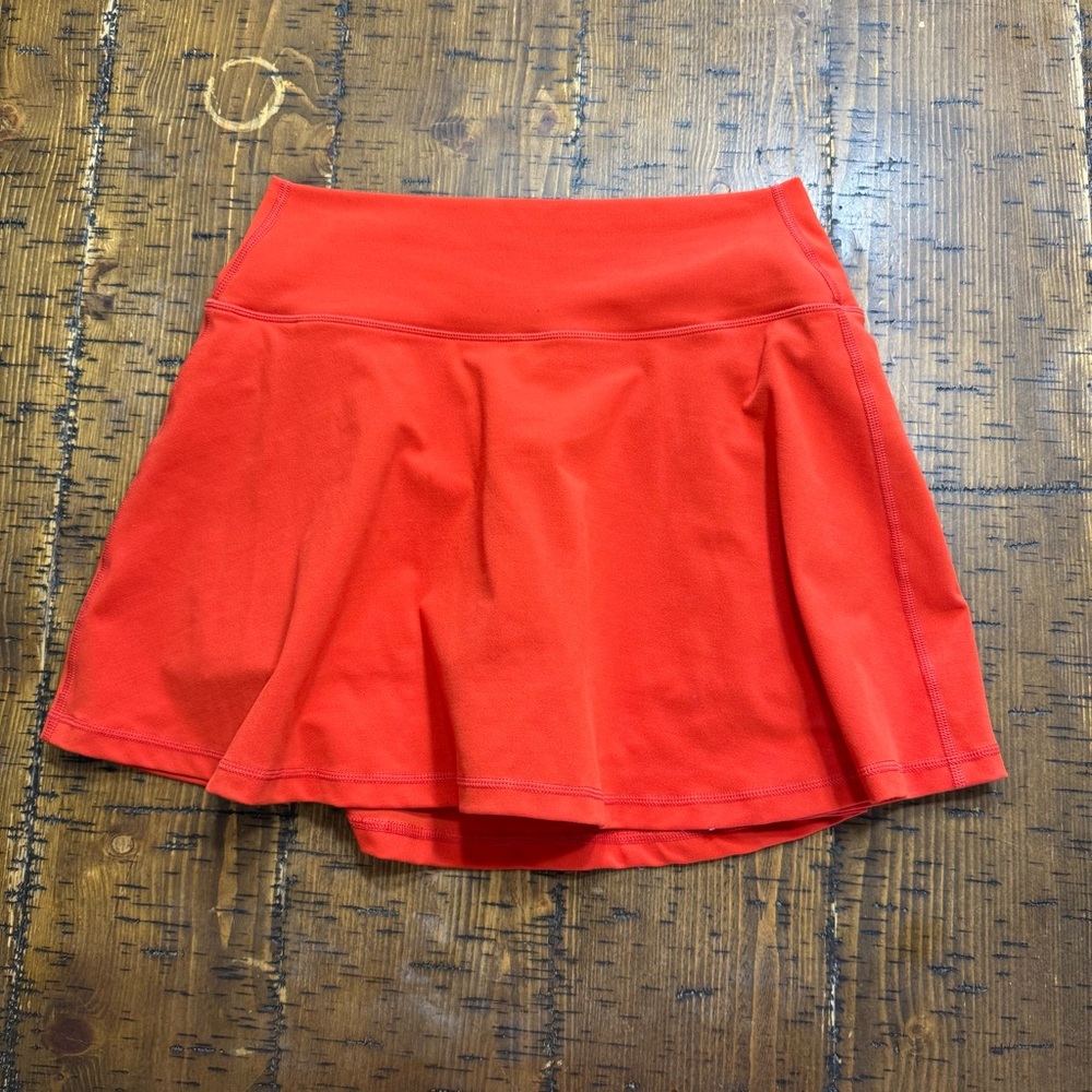 J. Crew CloudStretch flared sports skirt, Orange Red, Polyester, Size S
